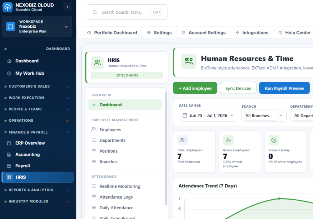 HRIS & Payroll module preview