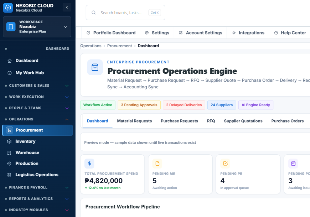 Project Management module preview
